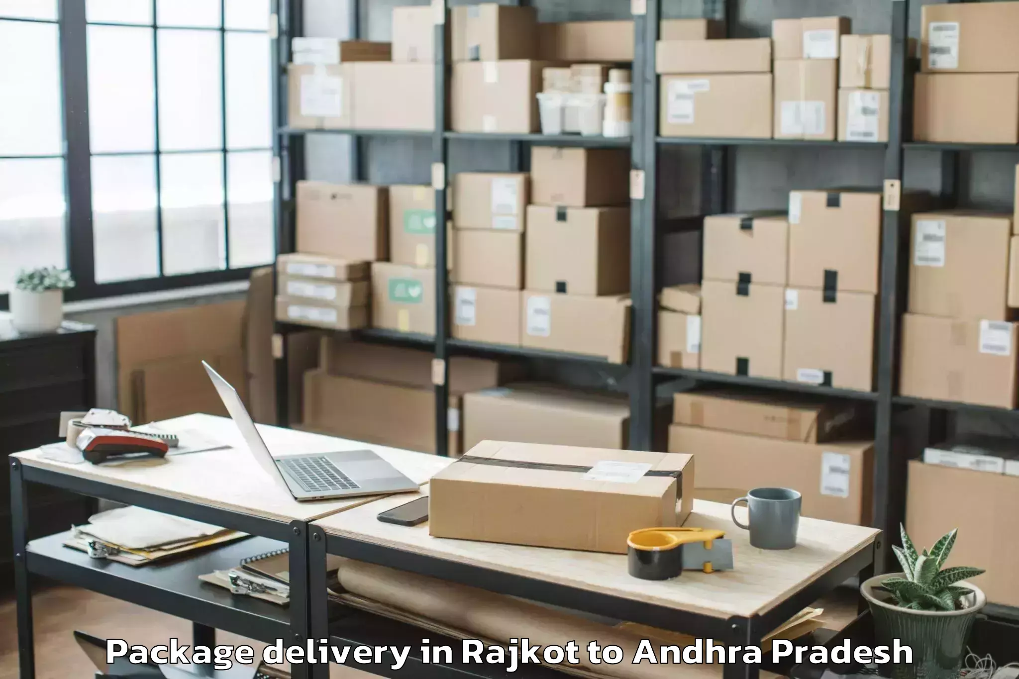 Trusted Rajkot to Central University Of Andhra P Package Delivery